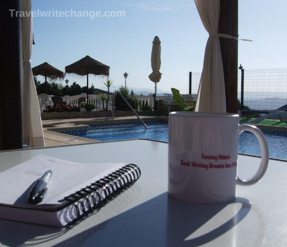 Writing retreat view of swimming pool